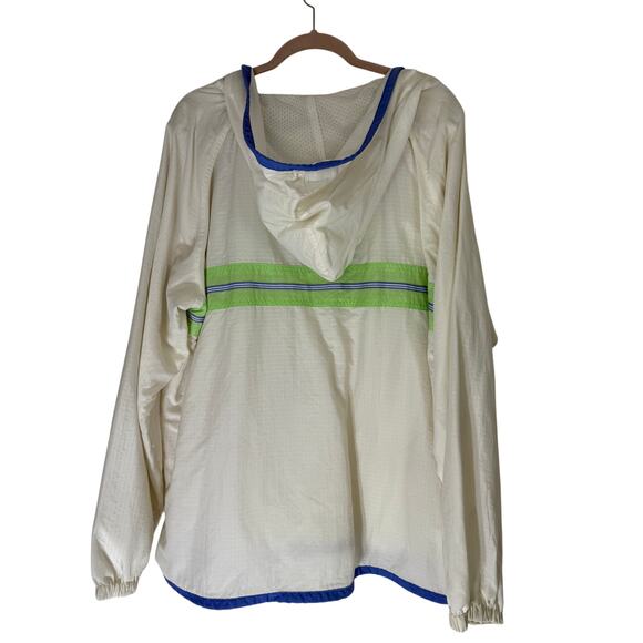 Cuffy's of Cape Cod White Blue Quarter Zip Pullover Windbreaker Jacket Size 2X - Picture 7 of 10